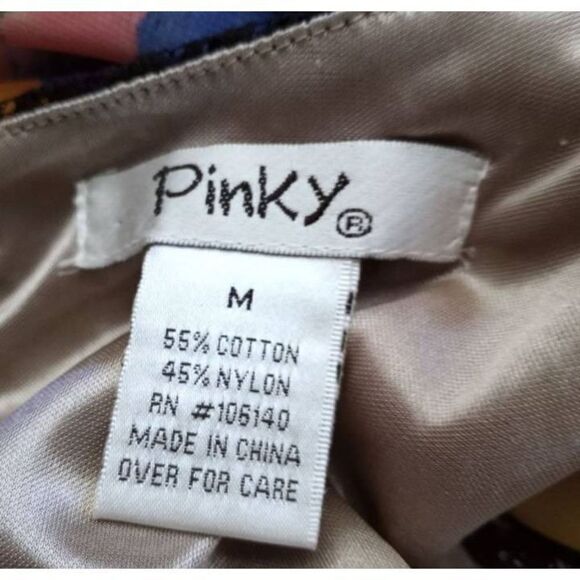 PINKY BLACK LACE OVERLAY DRESS WITH GOLD/NUDE LINING SZ.M EUC. - Picture 5 of 6